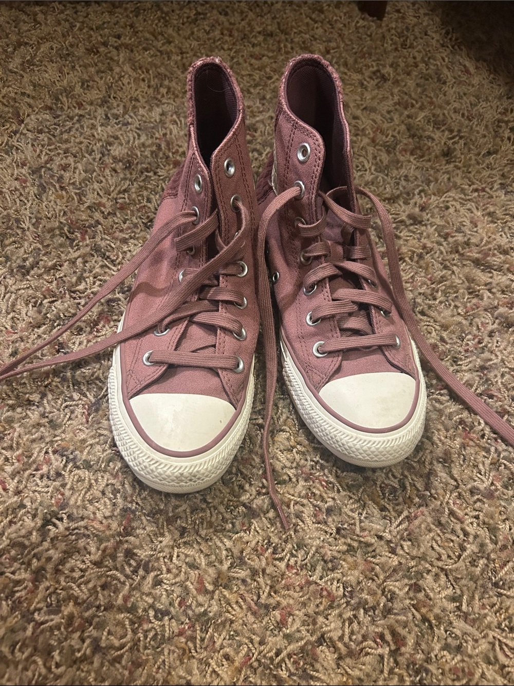 Converse Maroon Corduroy High-Top Sneakers
